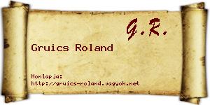 Gruics Roland névjegykártya